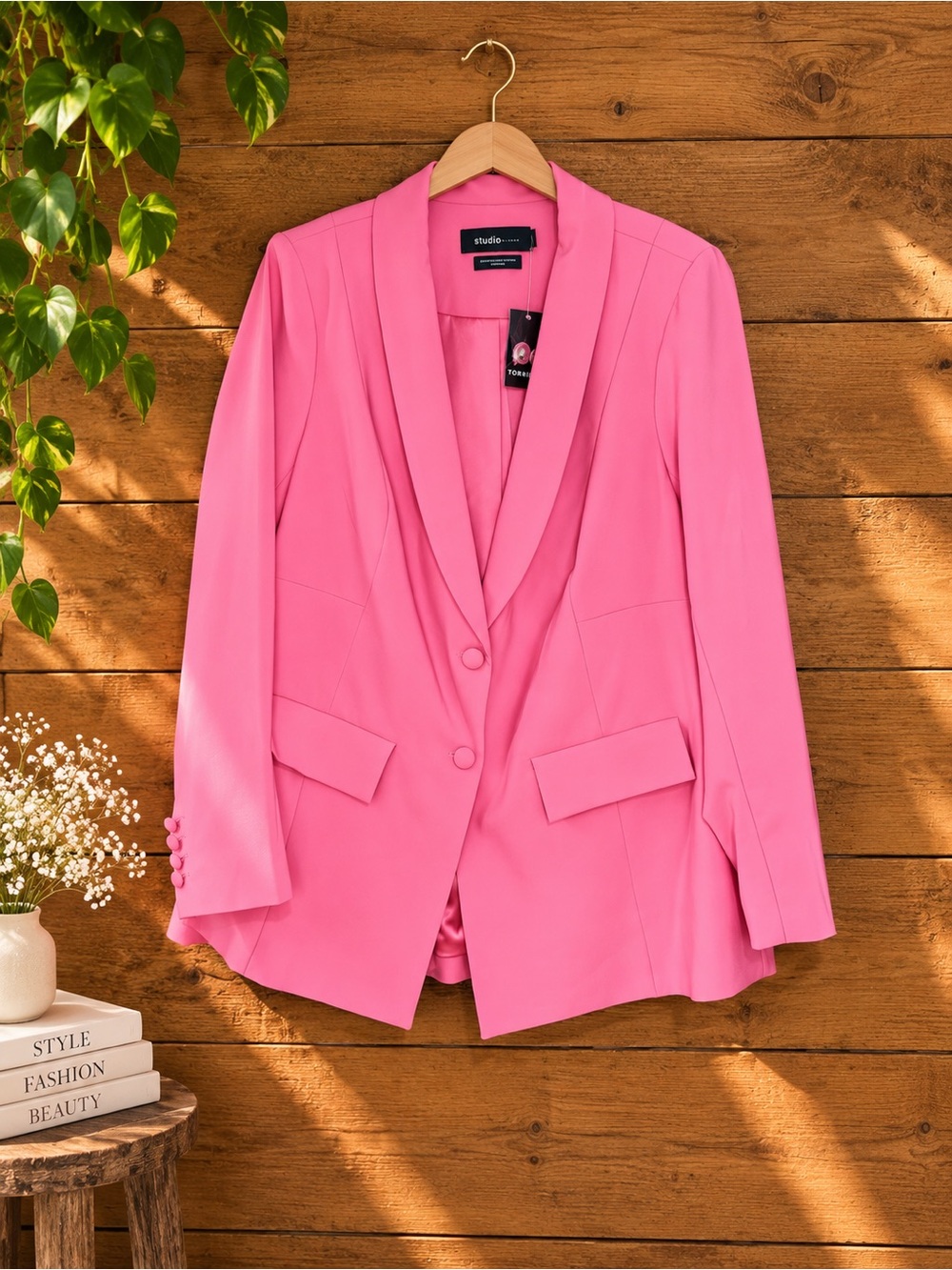 NWT Torrid Studio Pink Longline Blazer Size 2 2X Barbiecore Power Suit